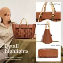 Embossed Leather Handbag and Wallet