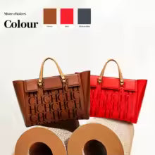 Embossed Leather Handbag and Wallet